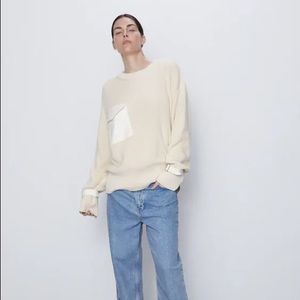 Zara Knit Sweater With Pocket